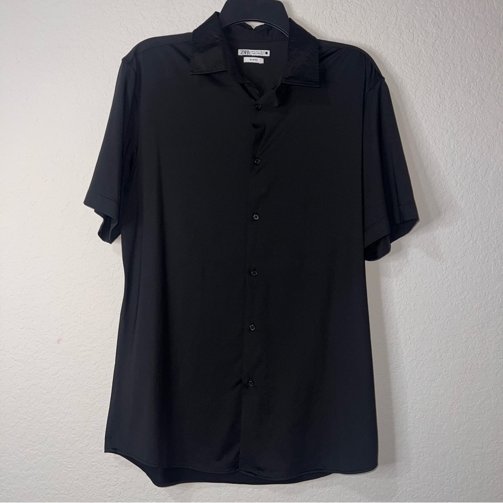 Zara Men's Black Casual Button Down Shirt